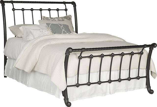 Leanna Black 3 Pc King Sleigh Bed - Thumbnail - Image 1