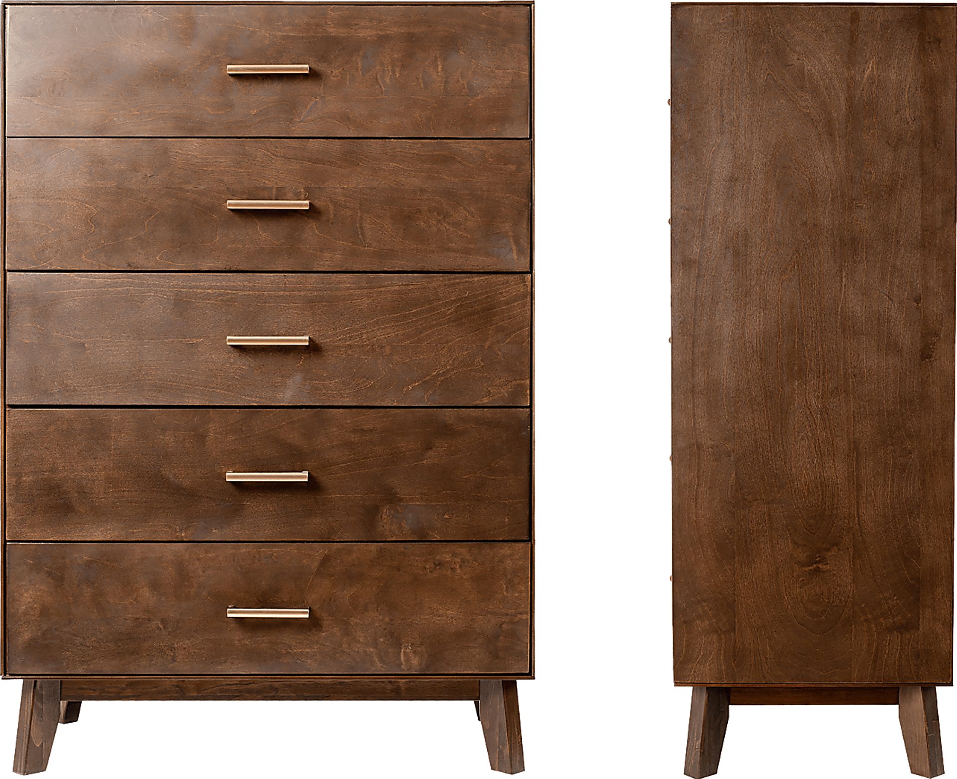Learitt Walnut 5-Drawer Chest - Image 3