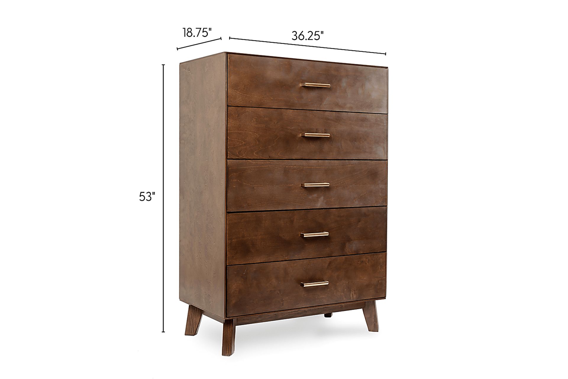 Learitt Walnut 5-Drawer Chest - Image 6