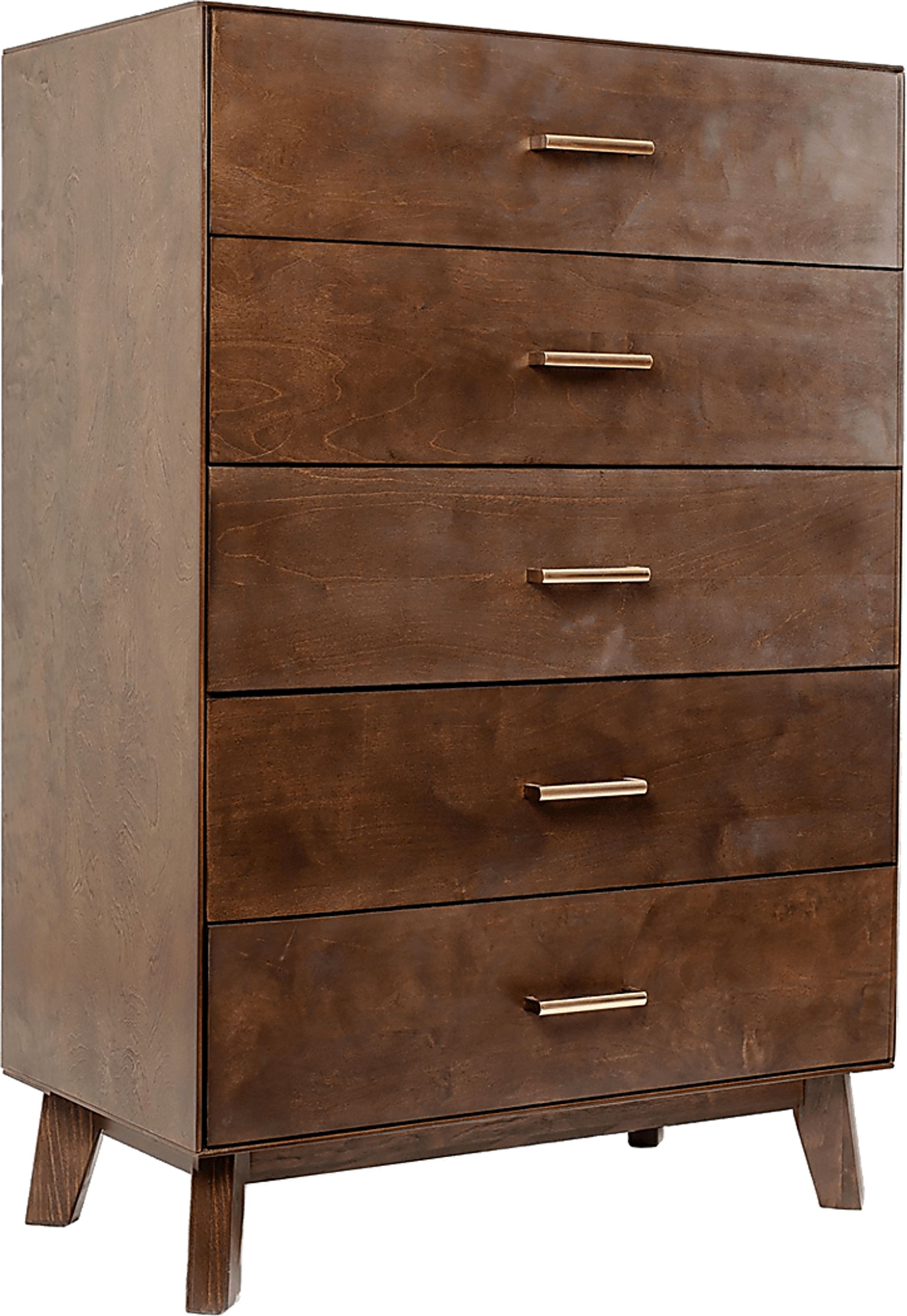 Learitt Walnut 5-Drawer Chest - Image 1