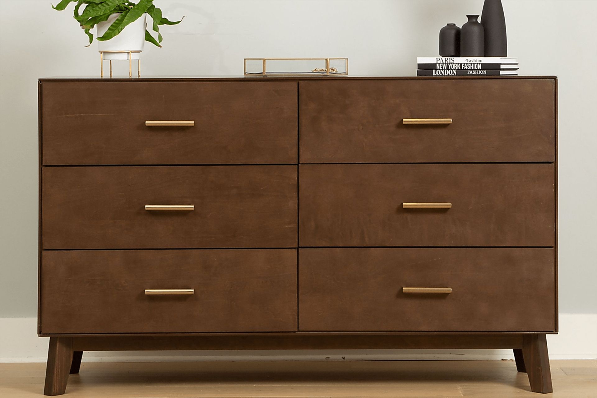 Learitt Walnut 6-Drawer Dresser - Image 2
