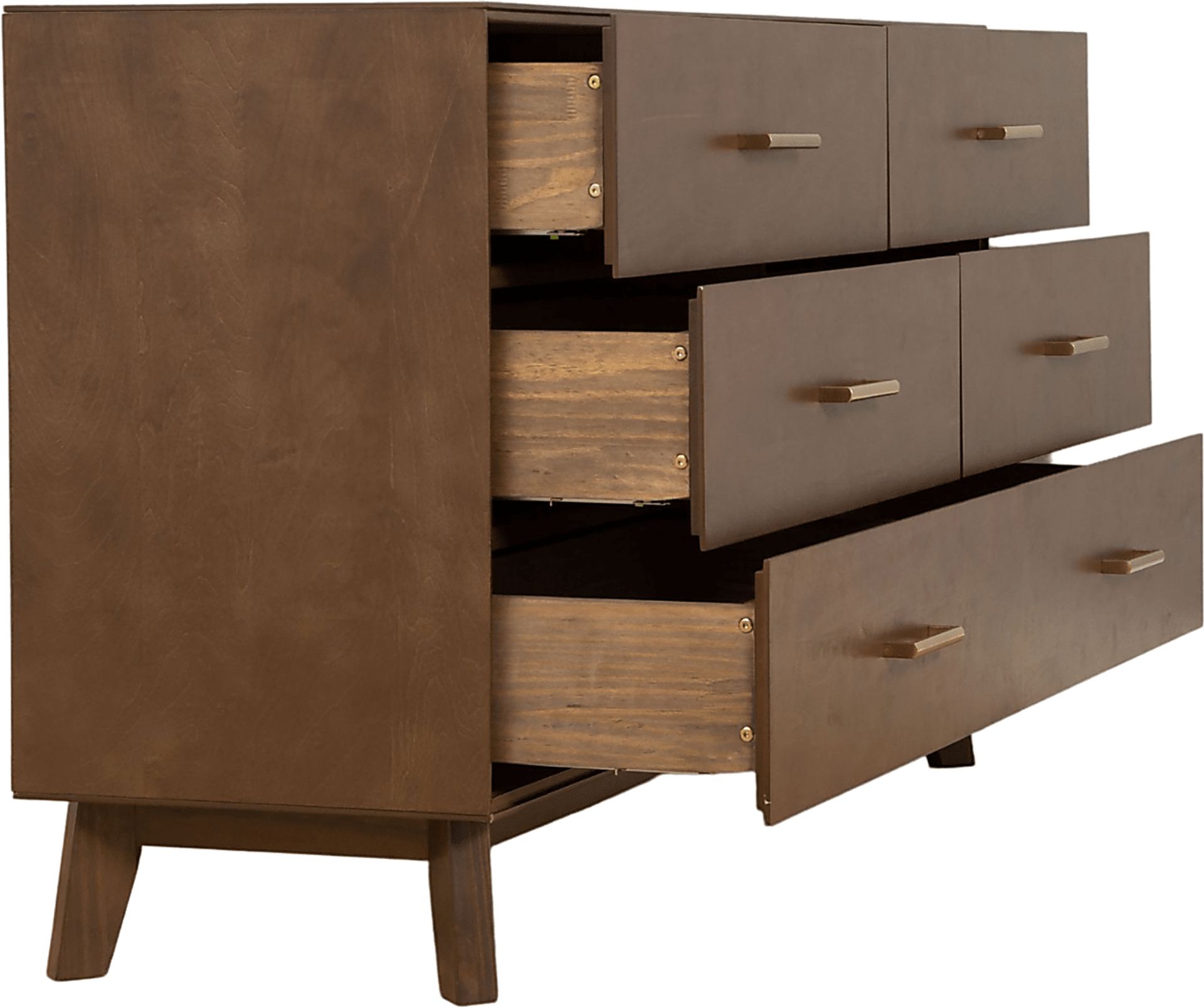 Learitt Walnut 6-Drawer Dresser - Image 4
