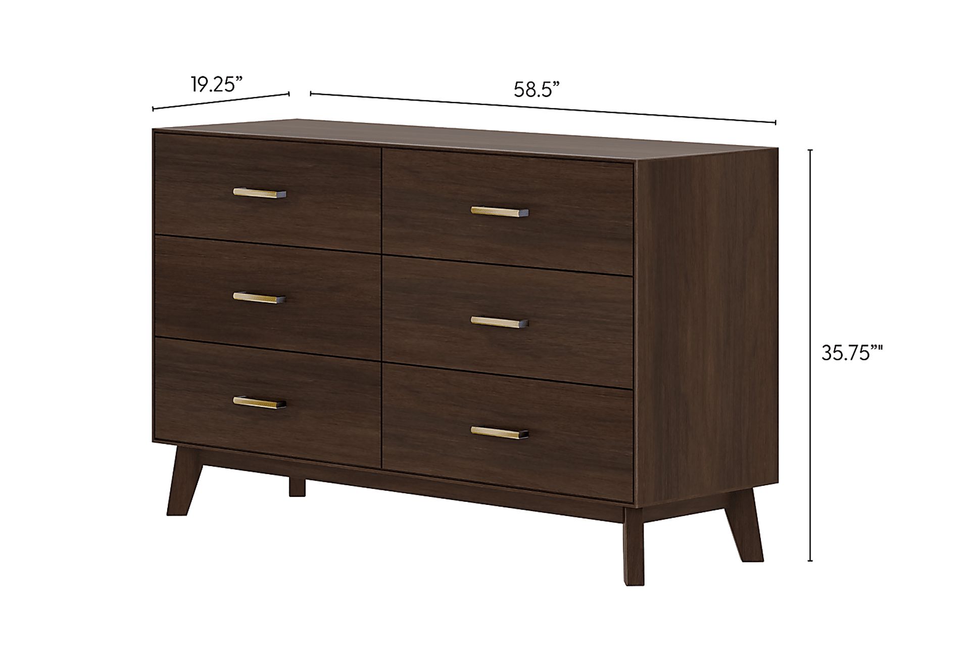 Learitt Walnut 6-Drawer Dresser - Image 7