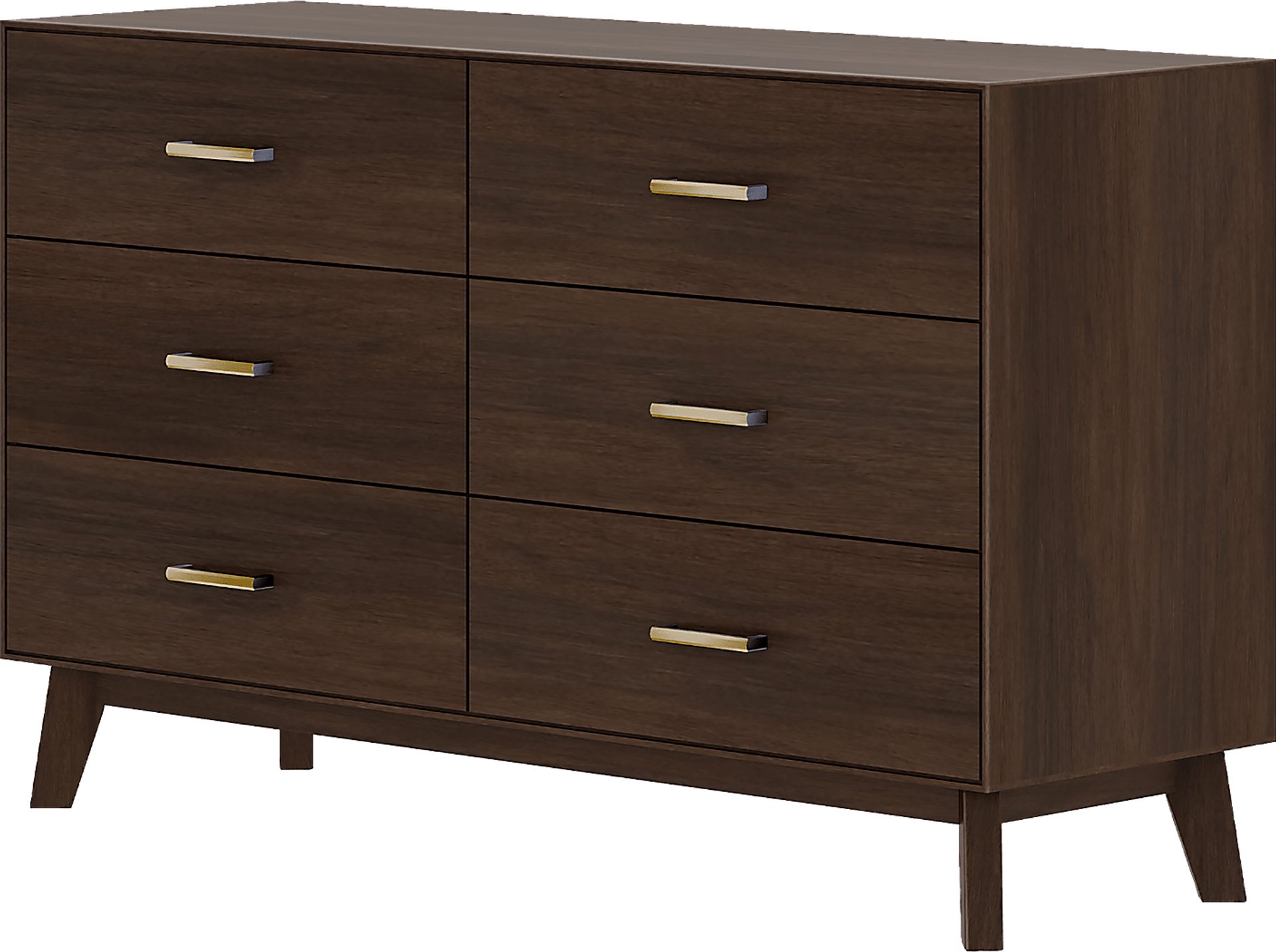 Learitt Walnut 6-Drawer Dresser - Image 1