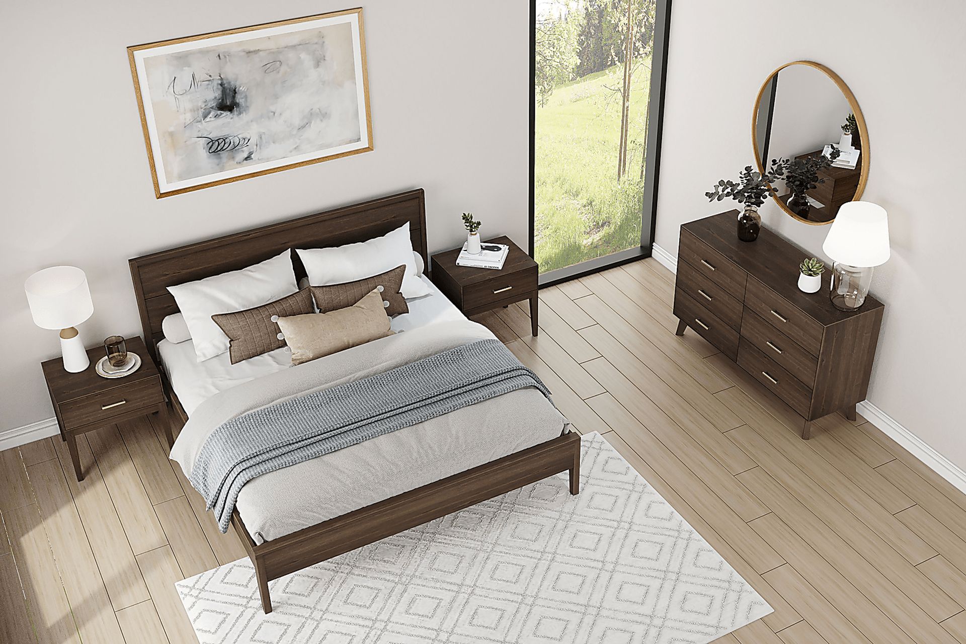 Learitt Walnut King Platform Bed - Image 4