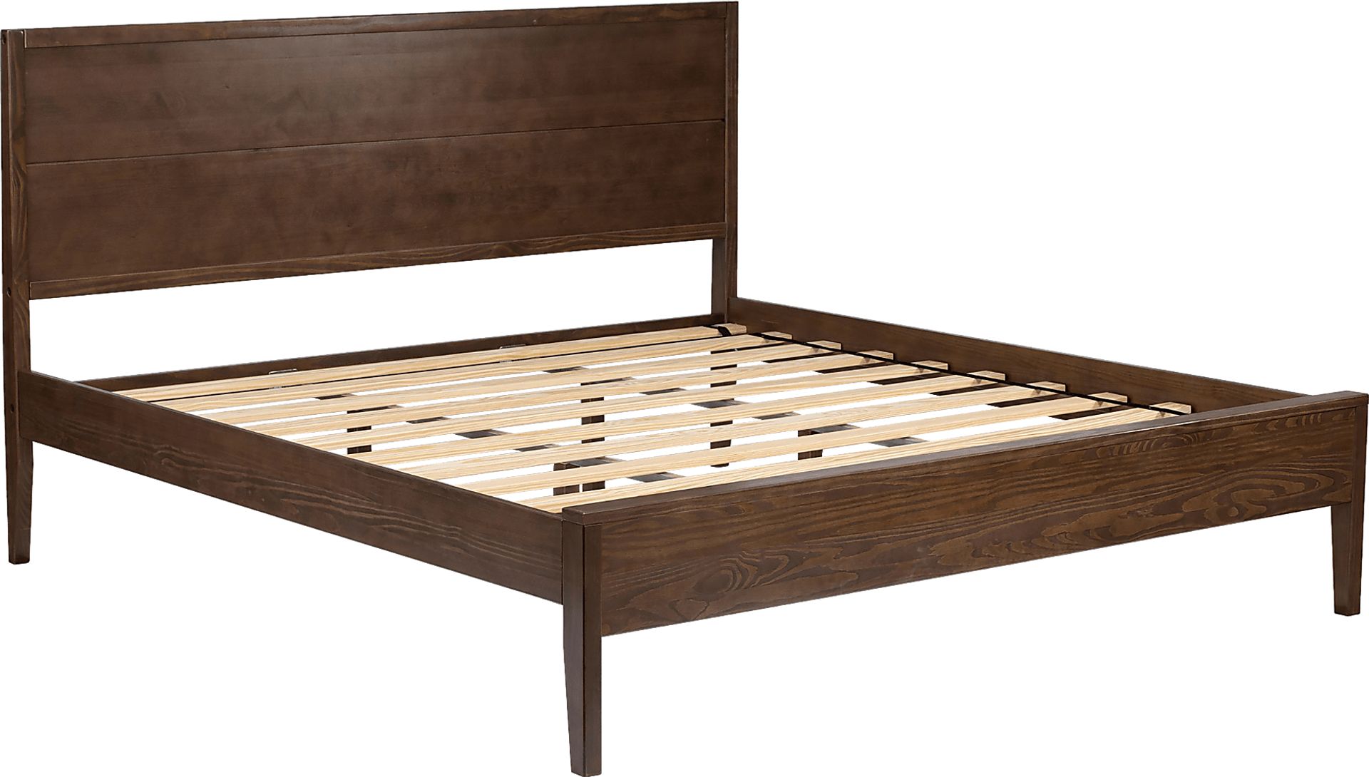 Learitt Walnut Dark Wood Pine King Platform Bed Rooms To Go 