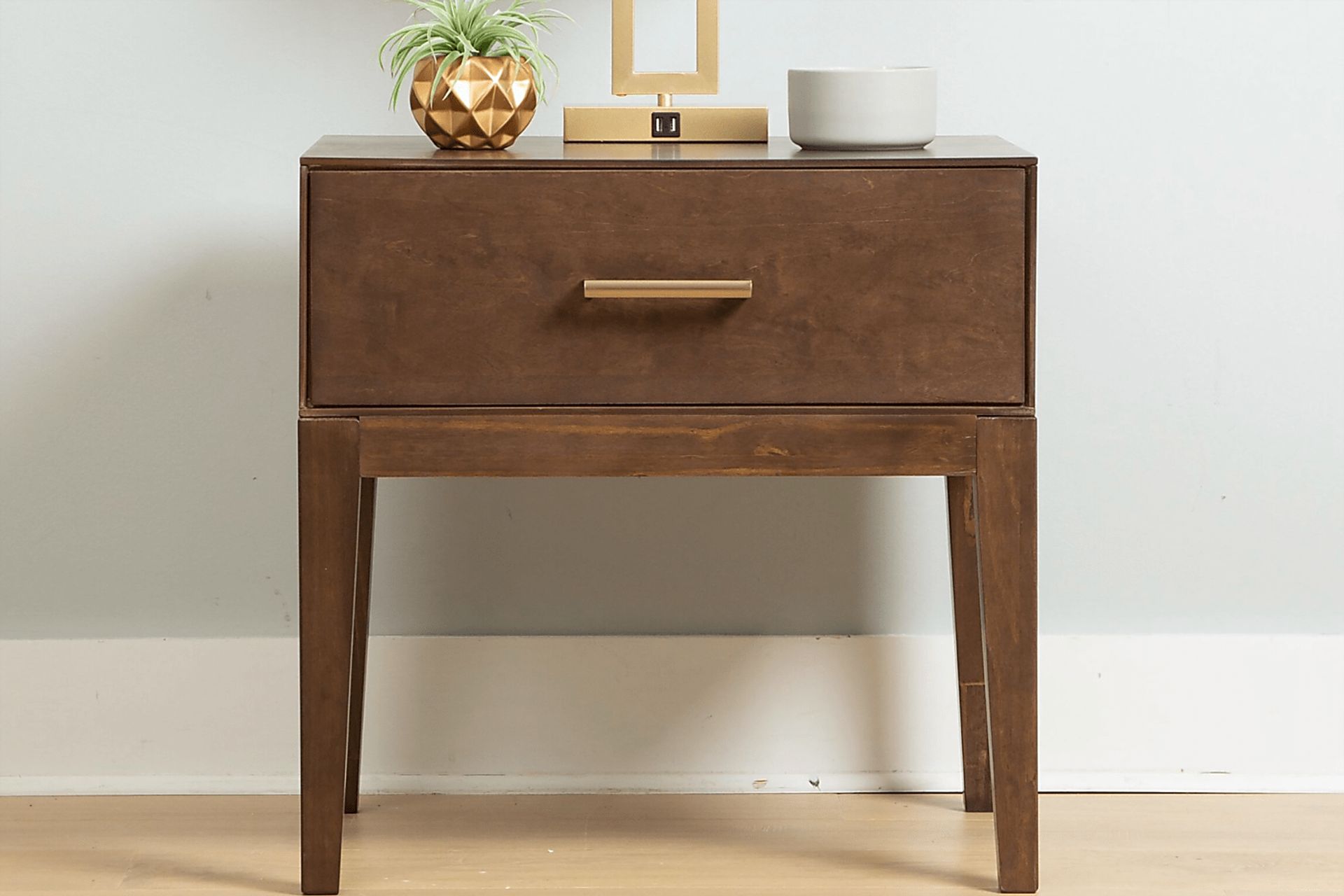 Learitt Walnut 1-Drawer Nightstand - Image 2