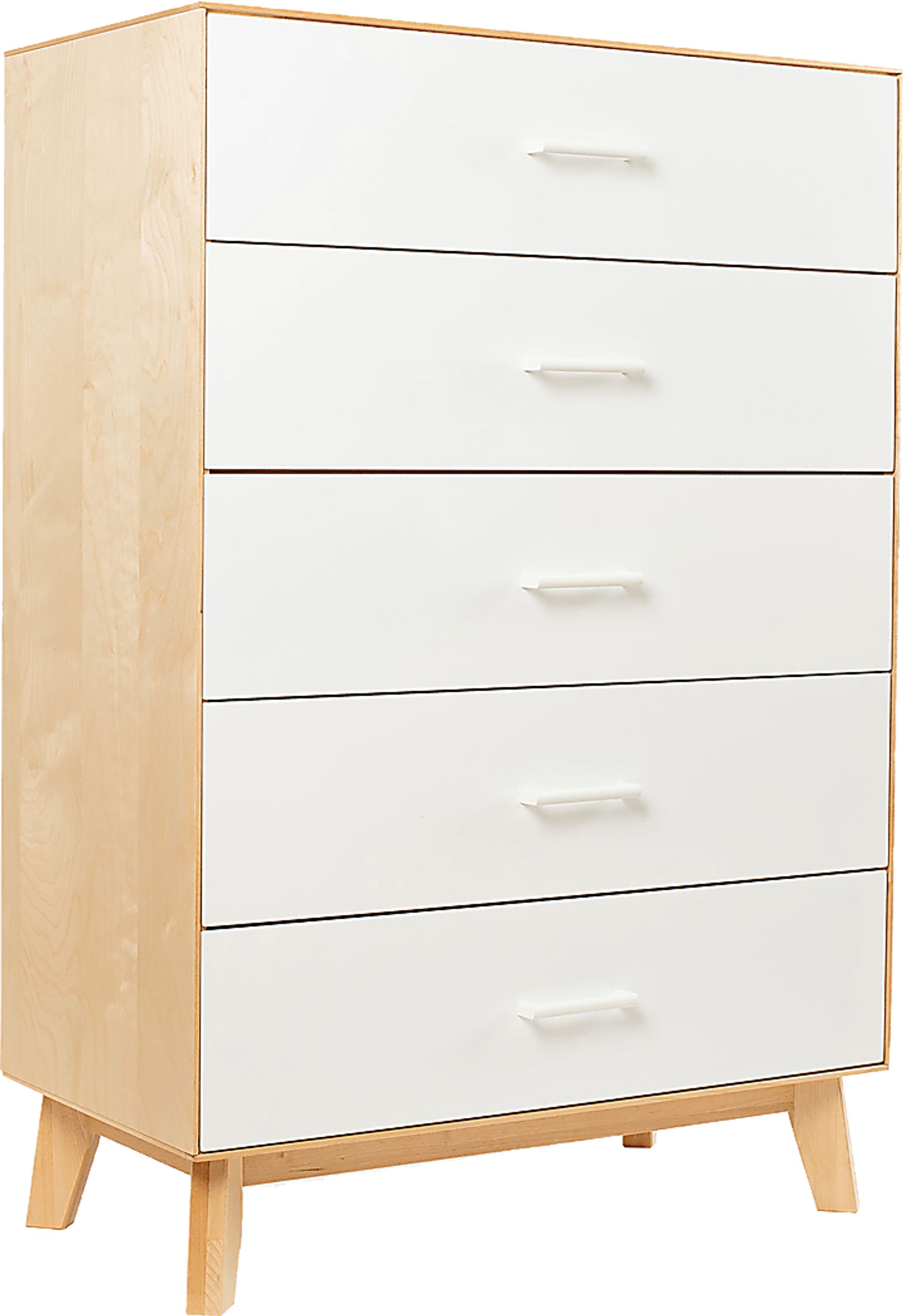 Learitt White Natural 5-Drawer Chest - Image 1