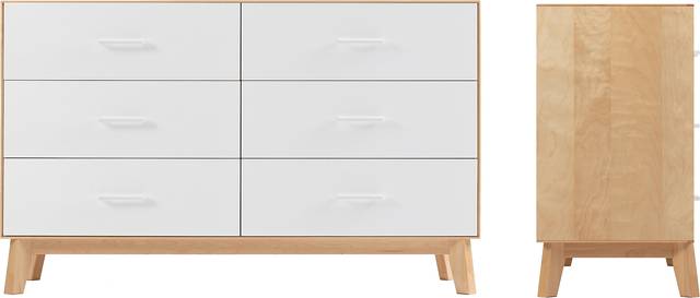 Learitt White Natural 6-Drawer Dresser - Thumbnail - Image 6