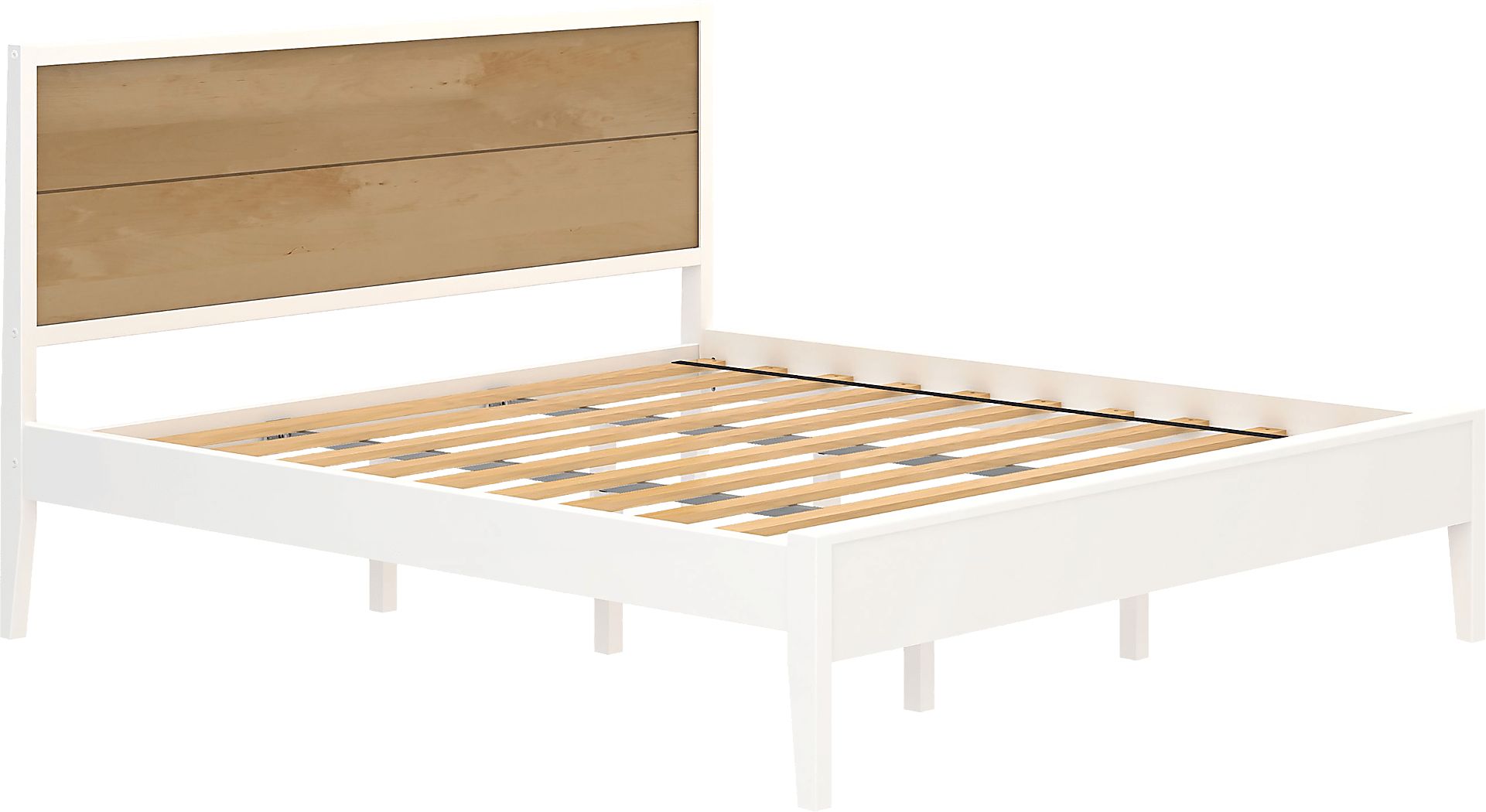 Learitt White Natural King Platform Bed
