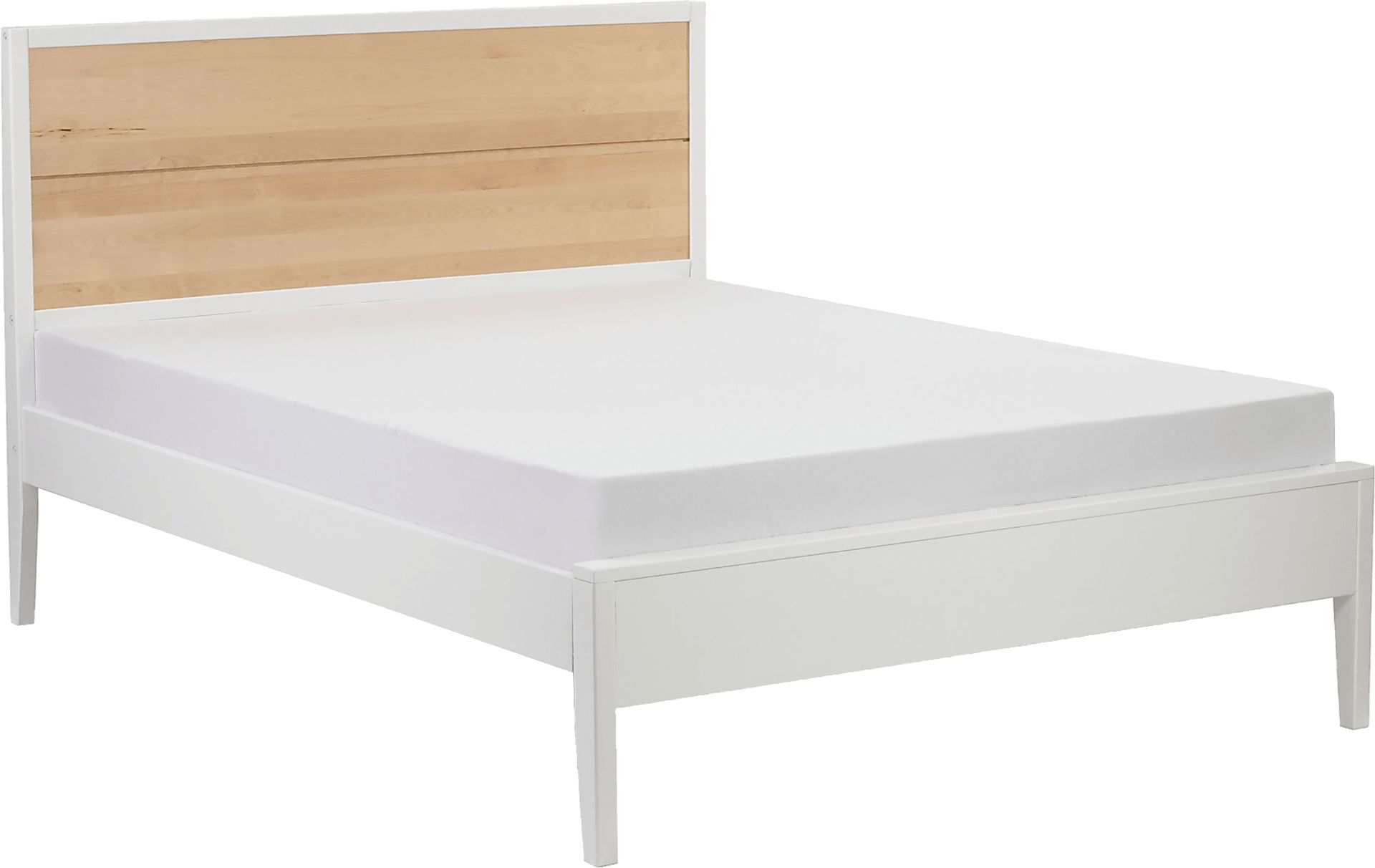 Learitt White Natural Queen Platform Bed - Image 1
