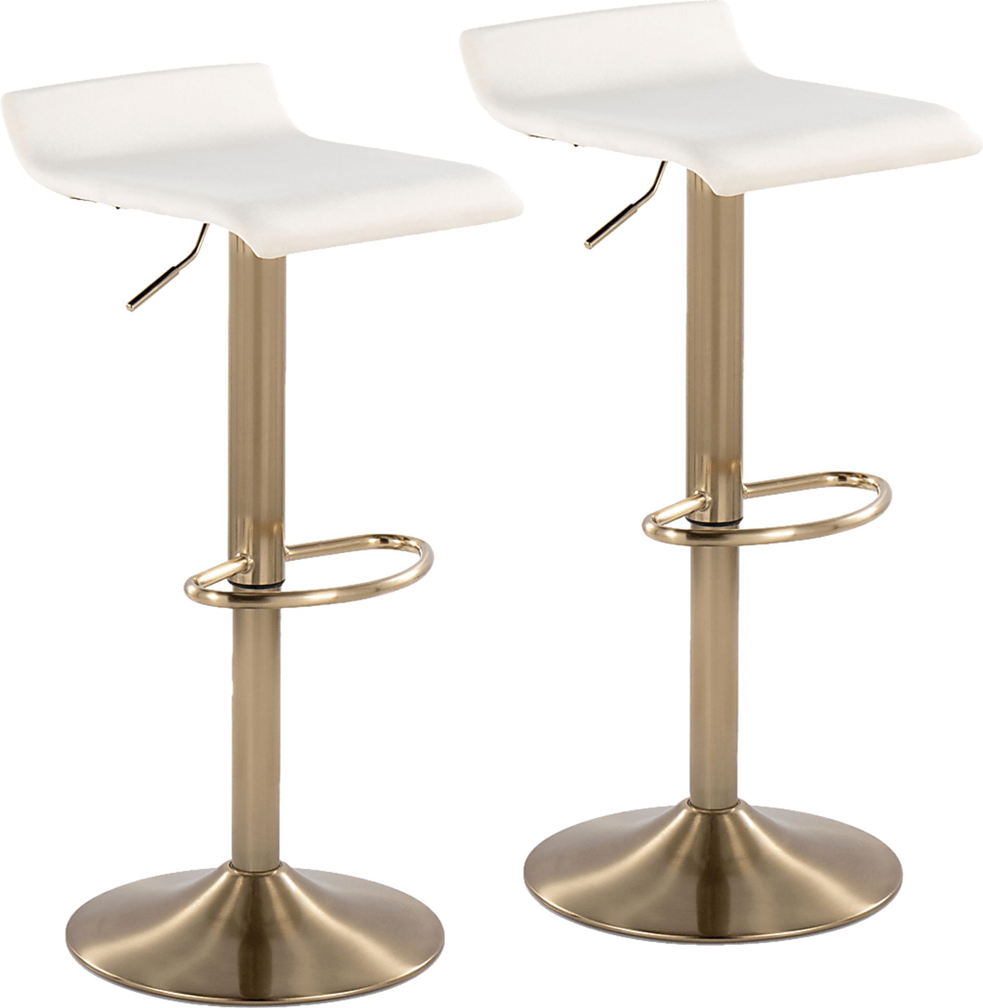 Lebato Cream Adjustable Barstool, Set of 2 - Image 1