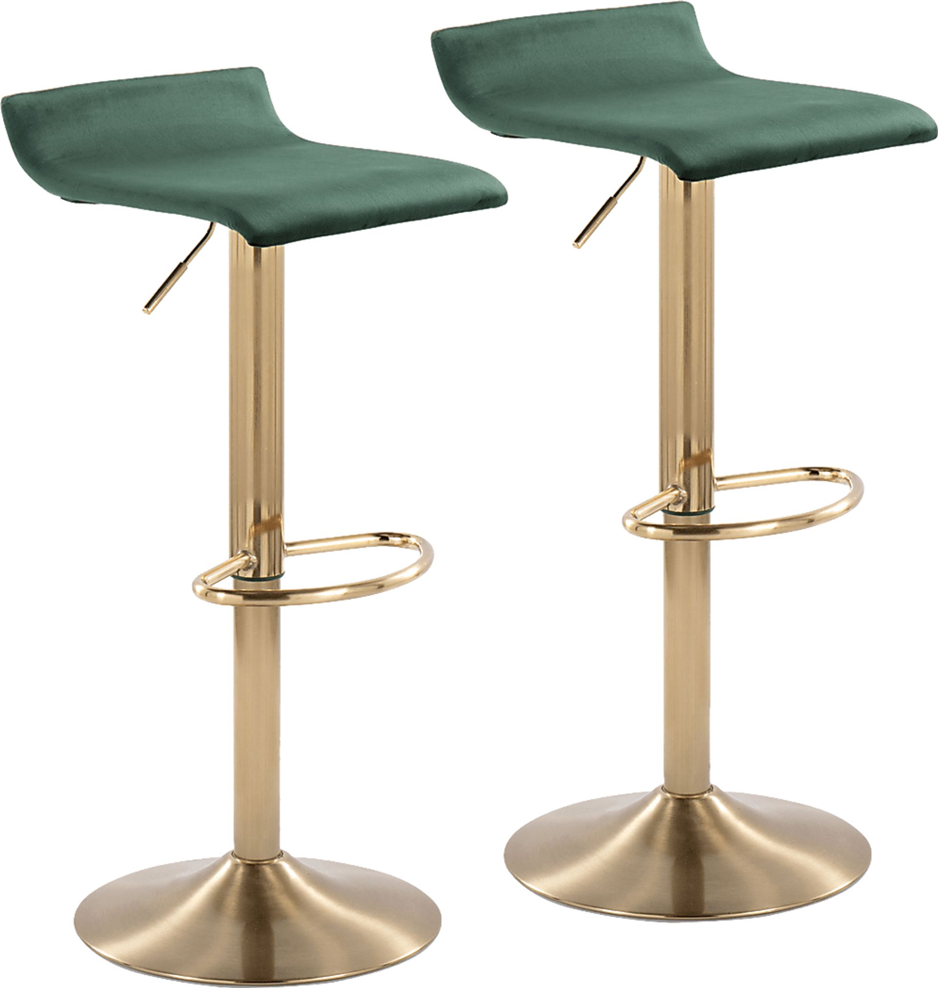 Lebato Green Adjustable Barstool, Set of 2 - Image 1