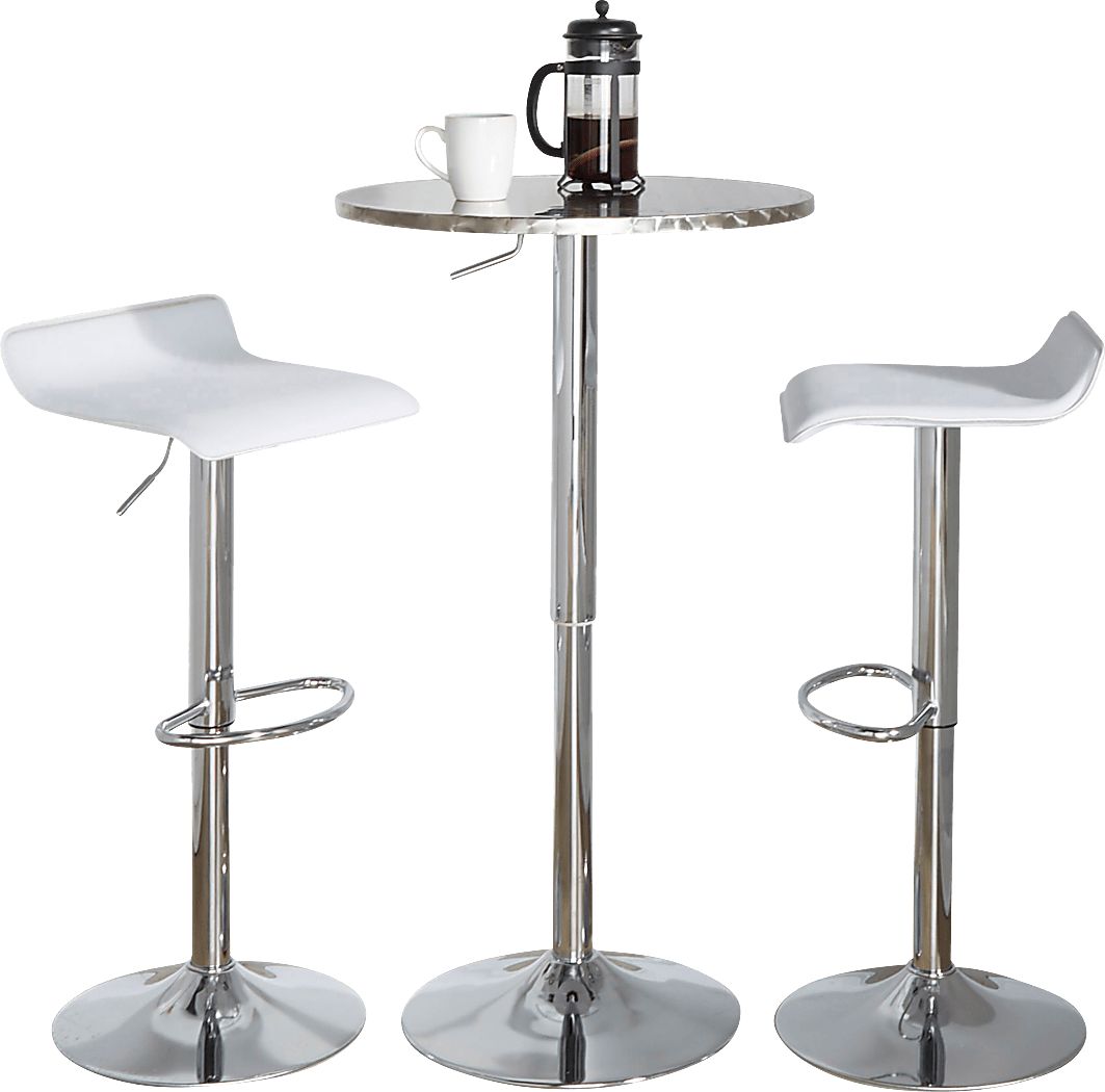 Lebato II White Adjustable 3 Pc Bar Set