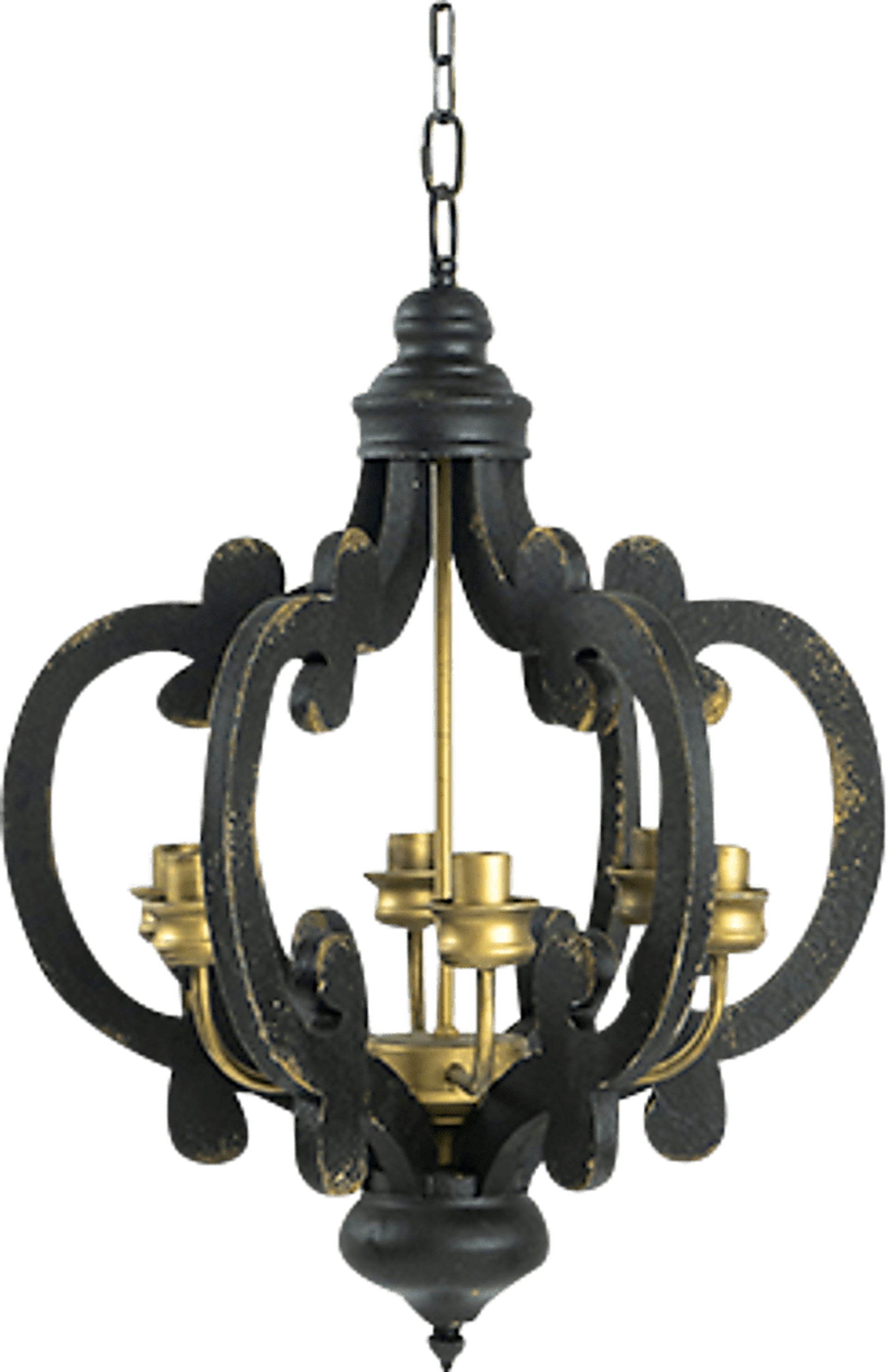 Leda Post Black Chandelier - Image 1
