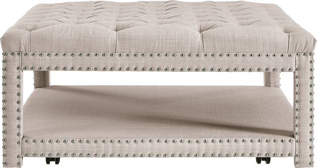 Leeflore Beige Cocktail Ottoman - Thumbnail - Image 2