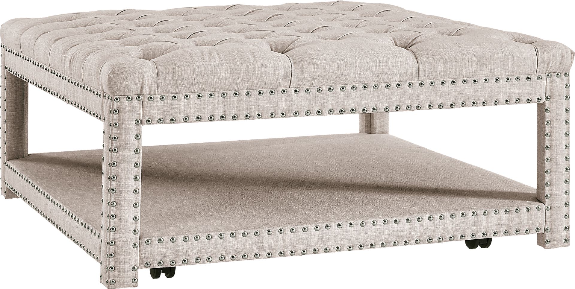 Leeflore Beige Cocktail Ottoman - Image 1