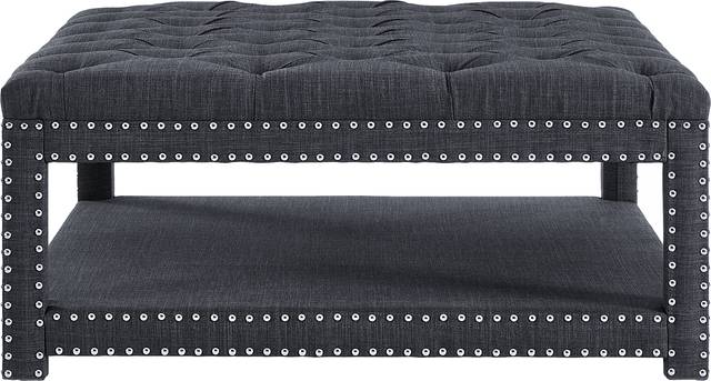 Leeflore Charcoal Cocktail Ottoman - Thumbnail - Image 2