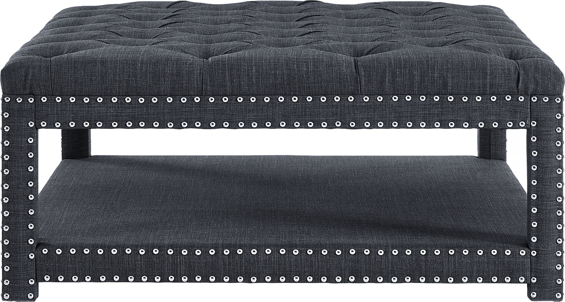 Leeflore Charcoal Cocktail Ottoman - Image 2