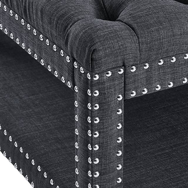 Leeflore Charcoal Cocktail Ottoman - Thumbnail - Image 4