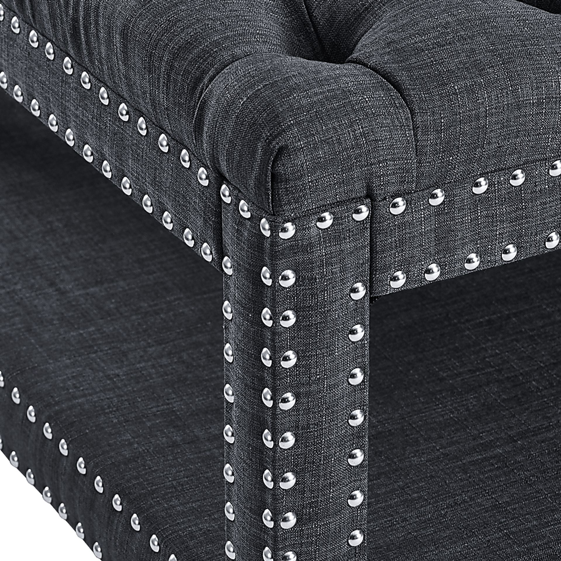 Leeflore Charcoal Cocktail Ottoman - Image 4