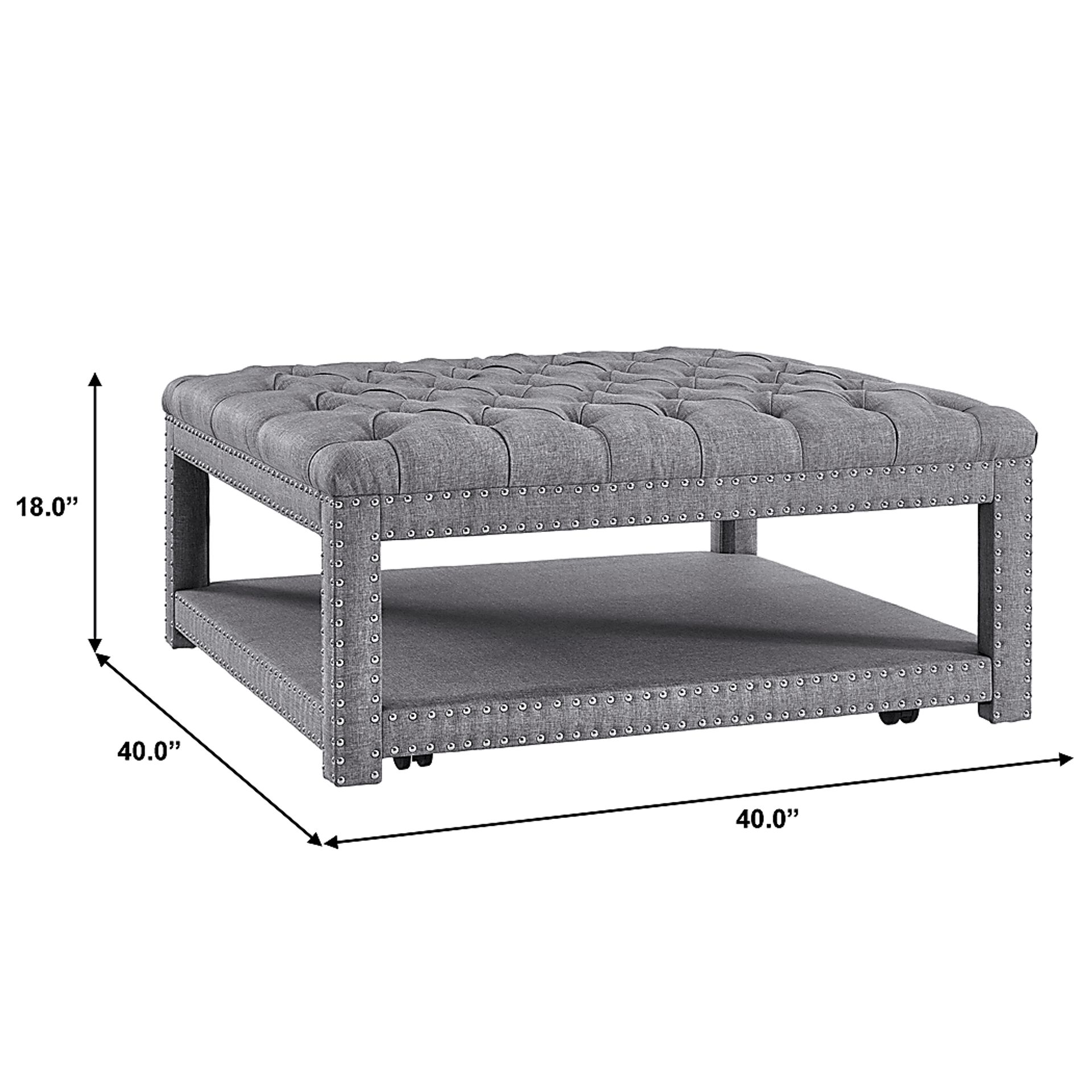 Leeflore Gray Cocktail Ottoman - Image 6