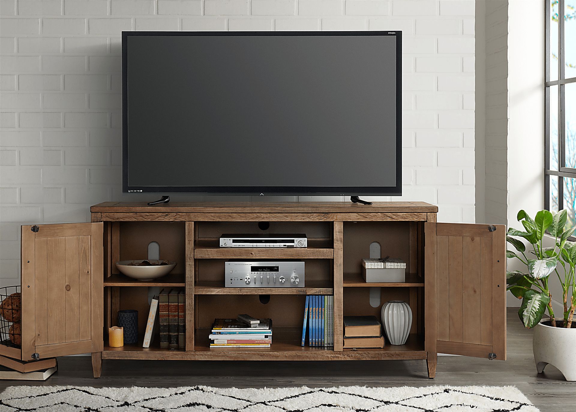 Leewood Brown 65 in. Console - Image 6