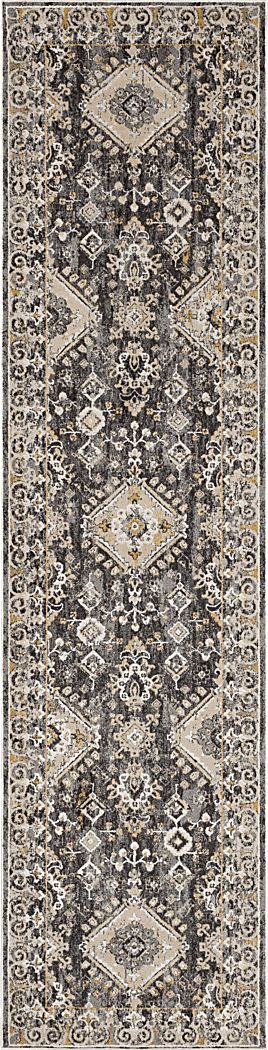 Leeworth Charcoal 2'6 x 10' Runner Rug