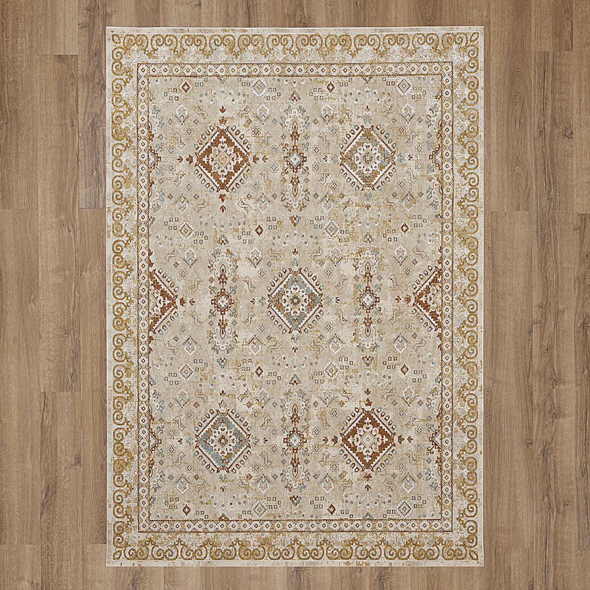 Leeworth Cream Beige Rugs | Rooms to Go