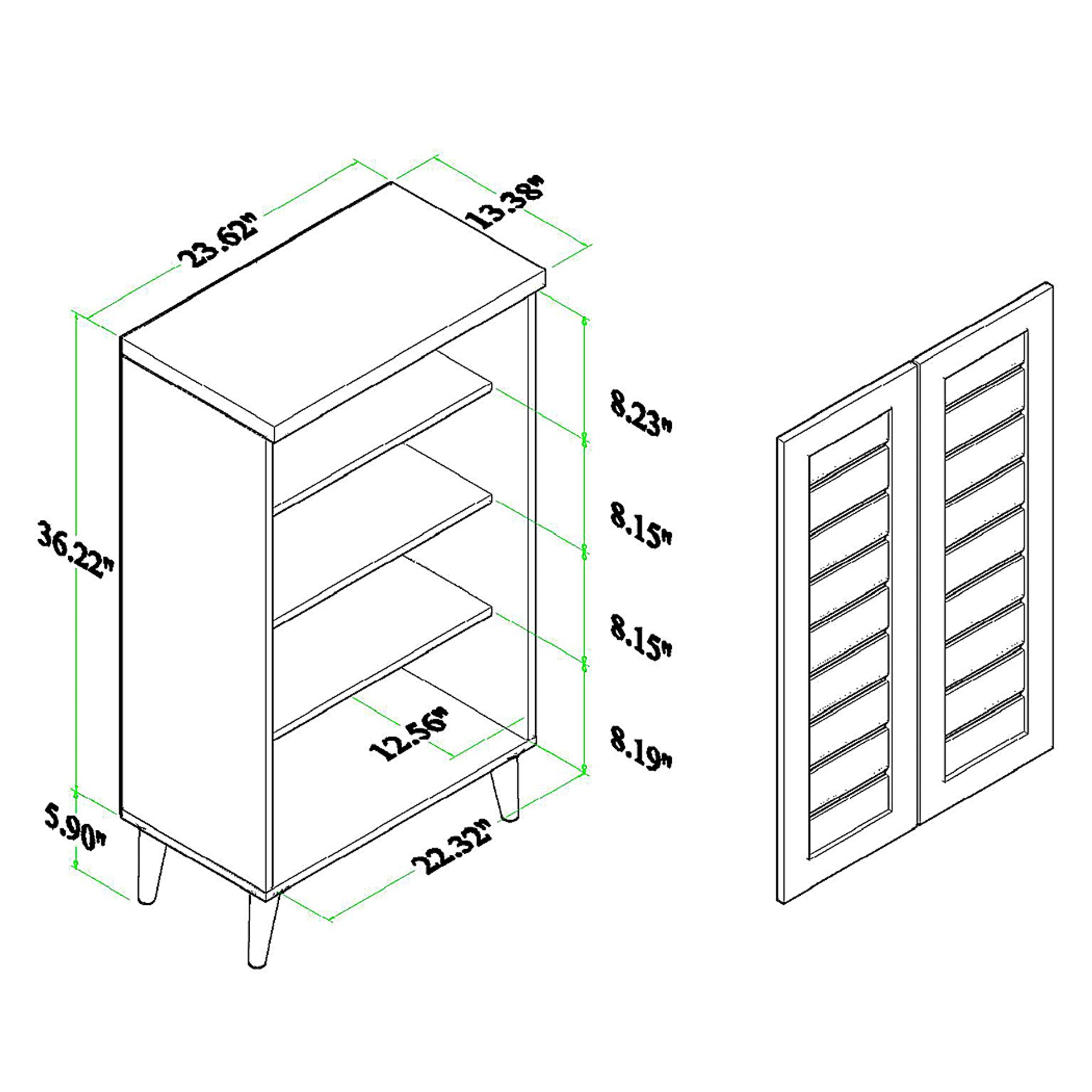Lefelle Dark Brown Shoe Storage Cabinet - Image 11