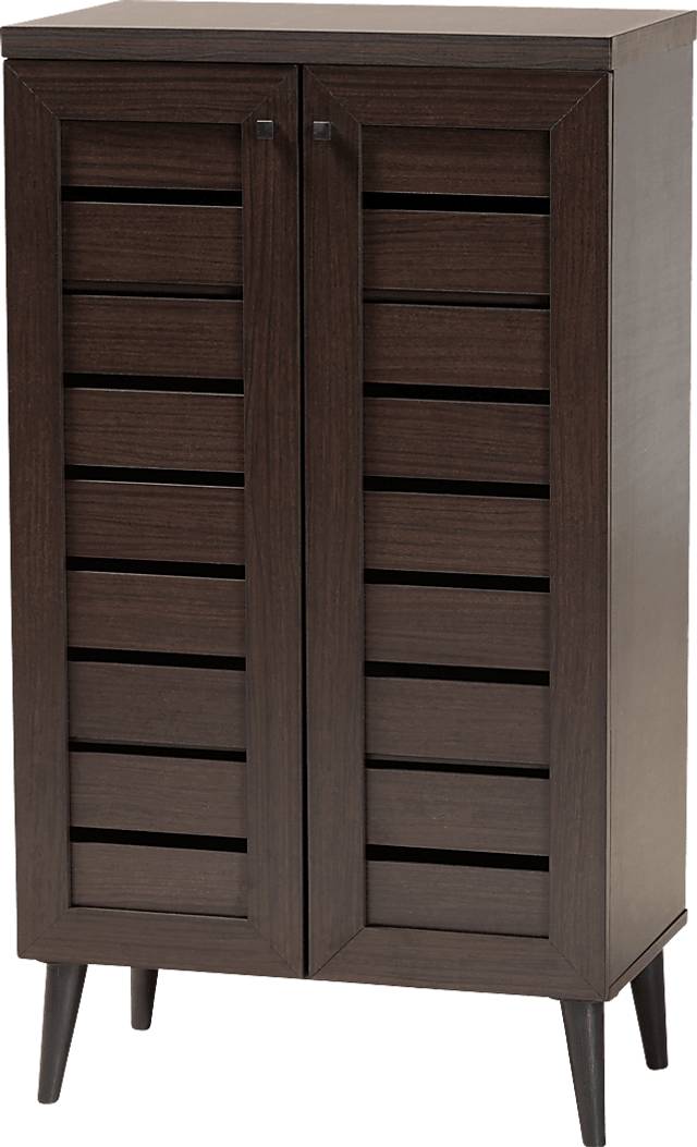 Lefelle Dark Brown Shoe Storage Cabinet - Thumbnail - Image 1