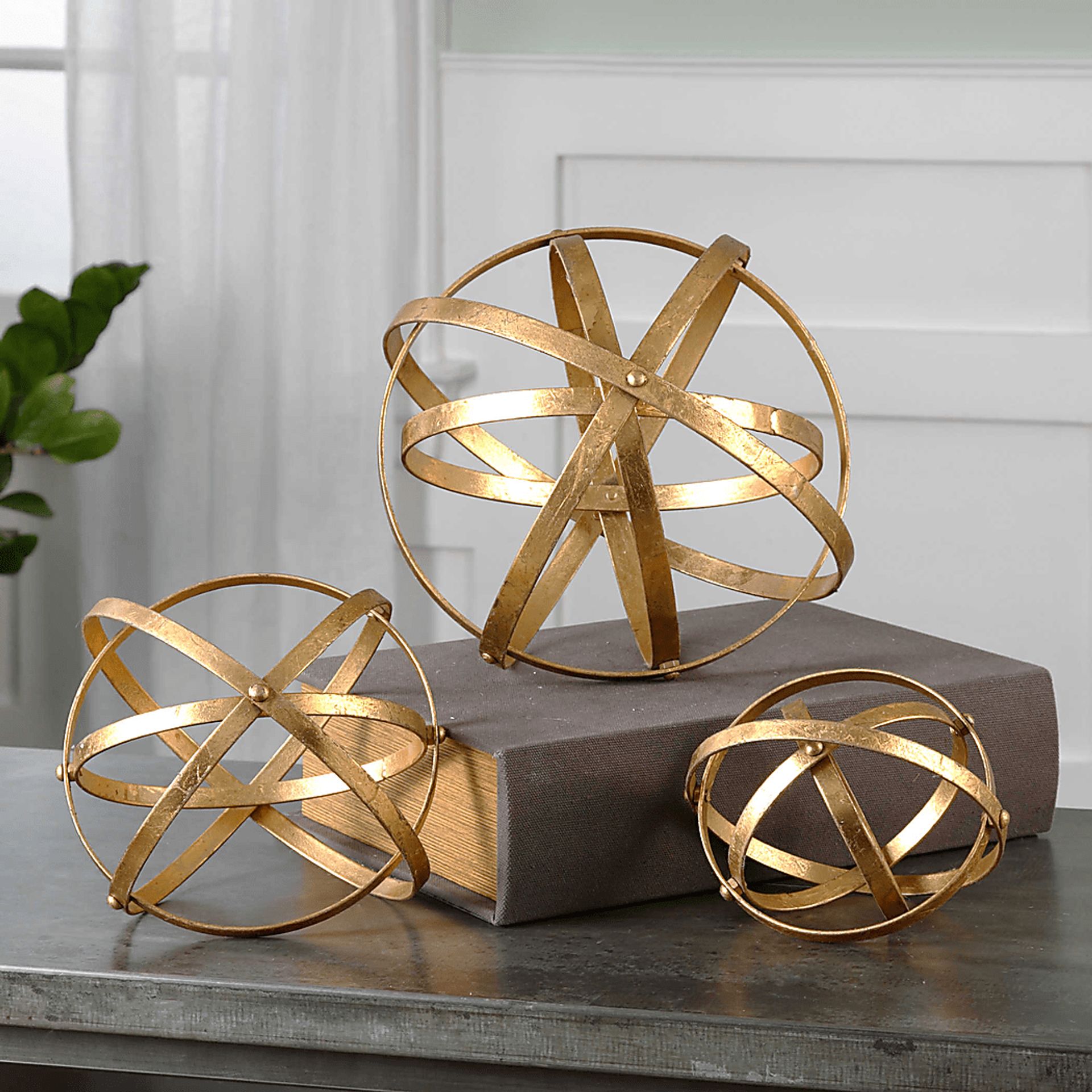 Leferve Gold Sculpture, Set of 3 - Image 2