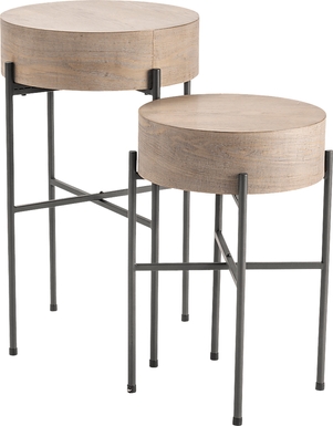 Leflore Cream Accent Table, Set of 2