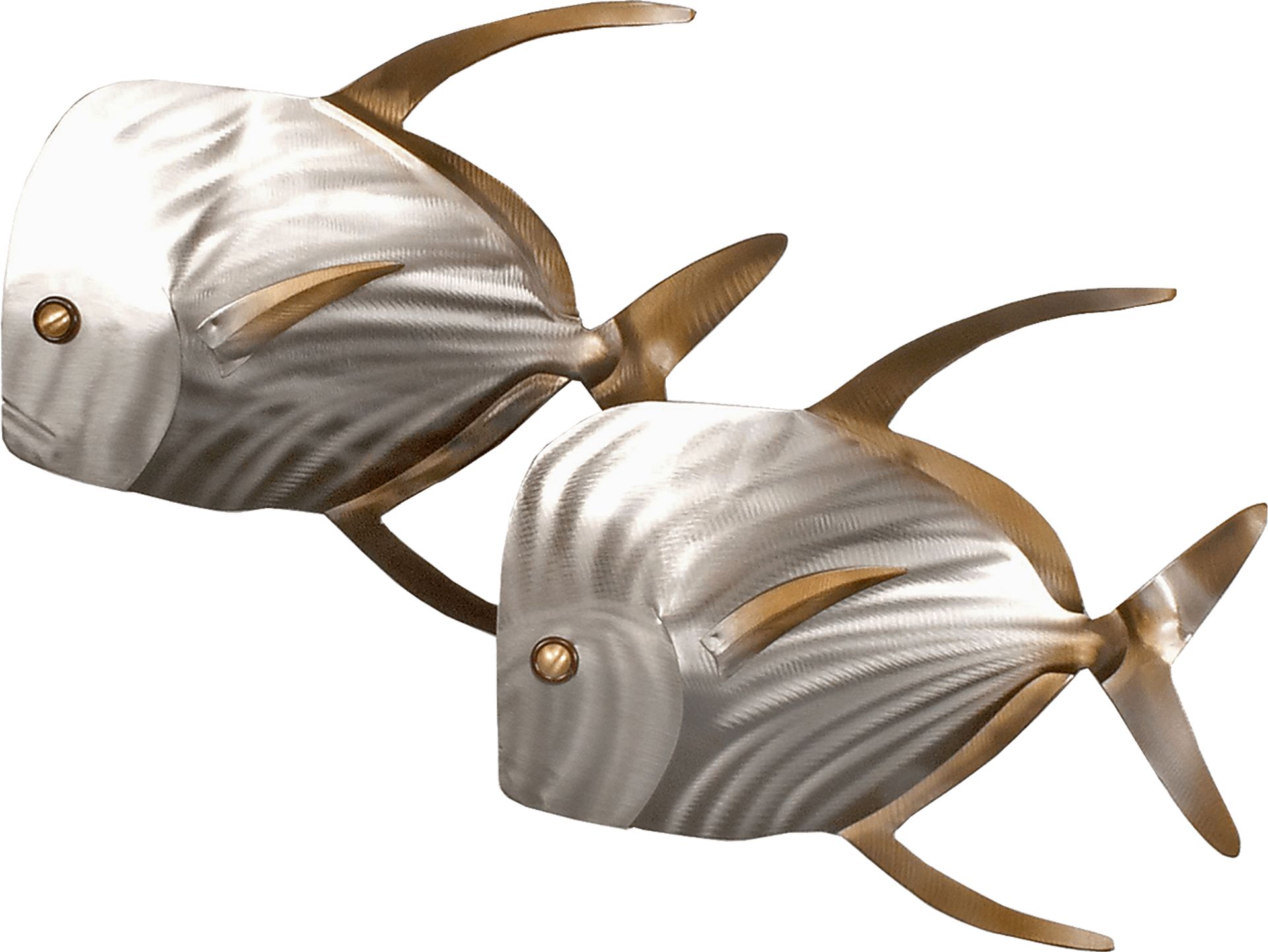 Left Lookdown Fish Silver Outdoor Wall Art - Image 1
