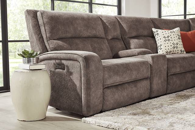 Leighton Brown 7 Pc Dual Power Reclining Sectional - Thumbnail - Image 3