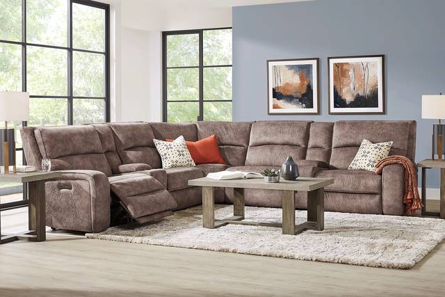 Leighton Brown 7 Pc Dual Power Reclining Sectional - Thumbnail - Image 2