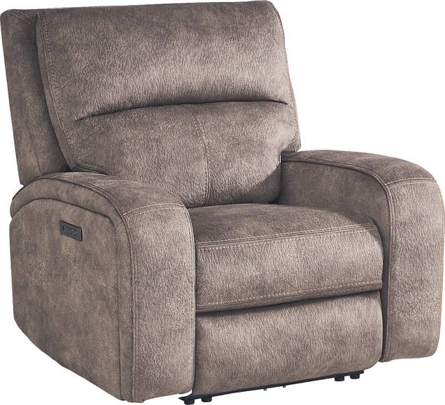 Leighton Brown Dual Power Recliner - Thumbnail - Image 1