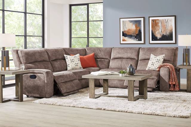 Leighton Brown 5 Pc Reclining Sectional - Thumbnail - Image 2