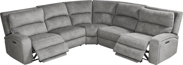 Leighton Gray 5 Pc Dual Power Reclining Sectional - Thumbnail - Image 4