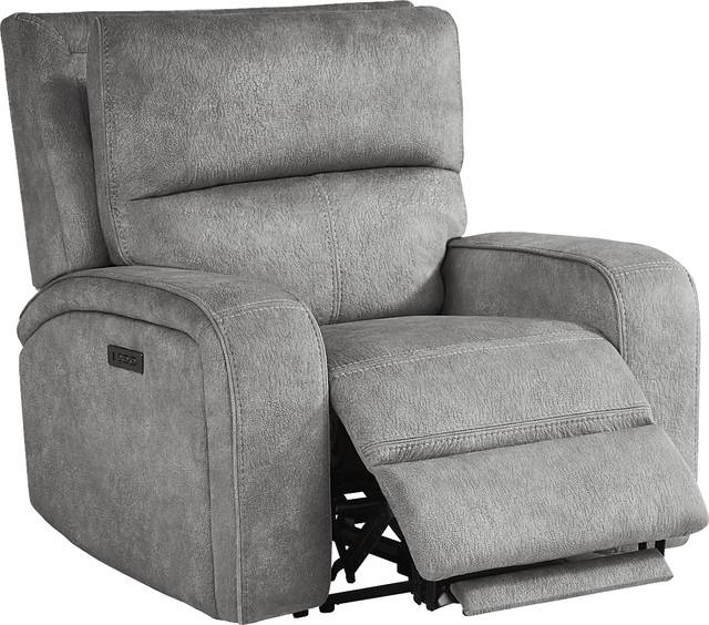 Leighton Gray Dual Power Recliner - Thumbnail - Image 2