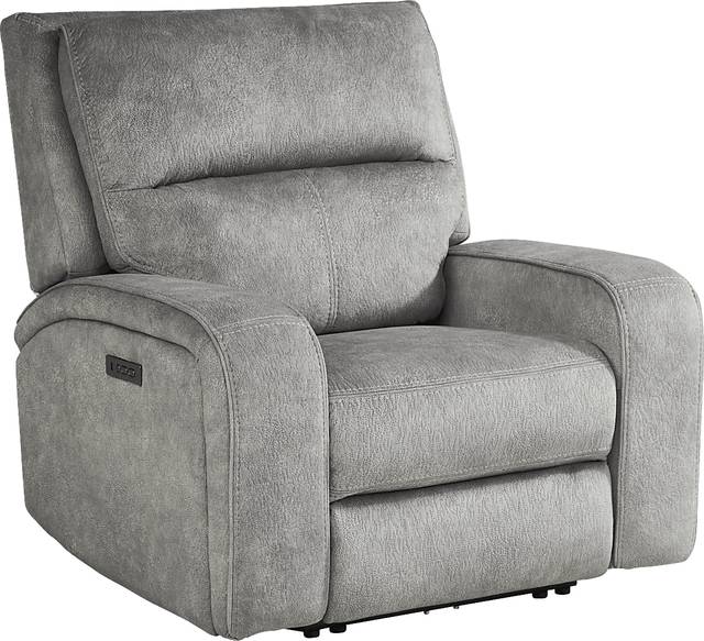 Leighton Gray Dual Power Recliner - Thumbnail - Image 1