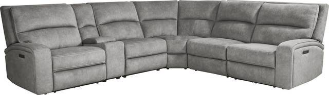 Leighton Gray 6 Pc Dual Power Reclining Sectional - Thumbnail - Image 3