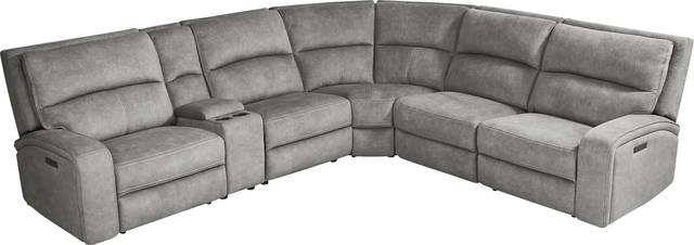 Leighton Gray 6 Pc Dual Power Reclining Sectional - Thumbnail - Image 4