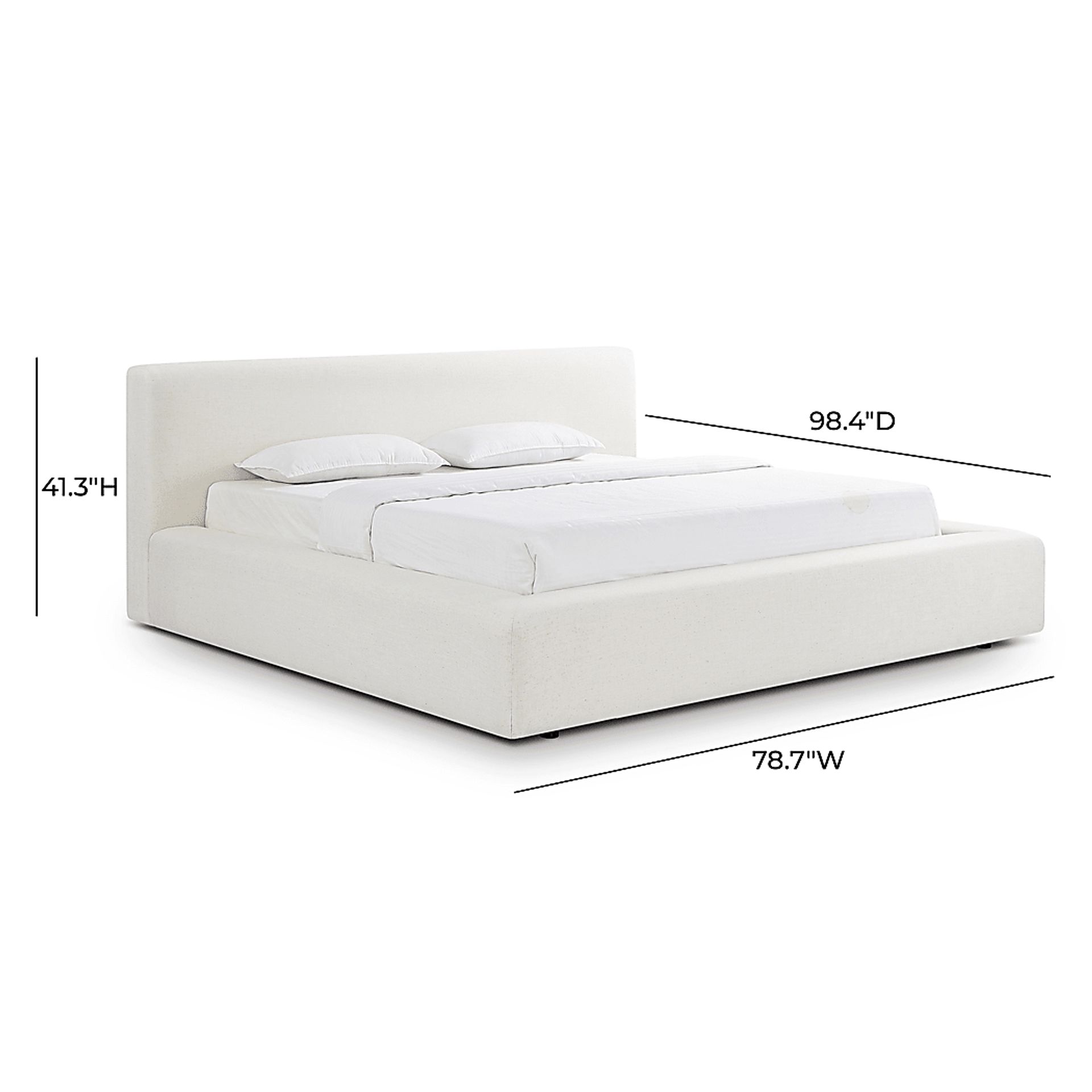 Lemonwares Cream King Storage Bed - Image 8
