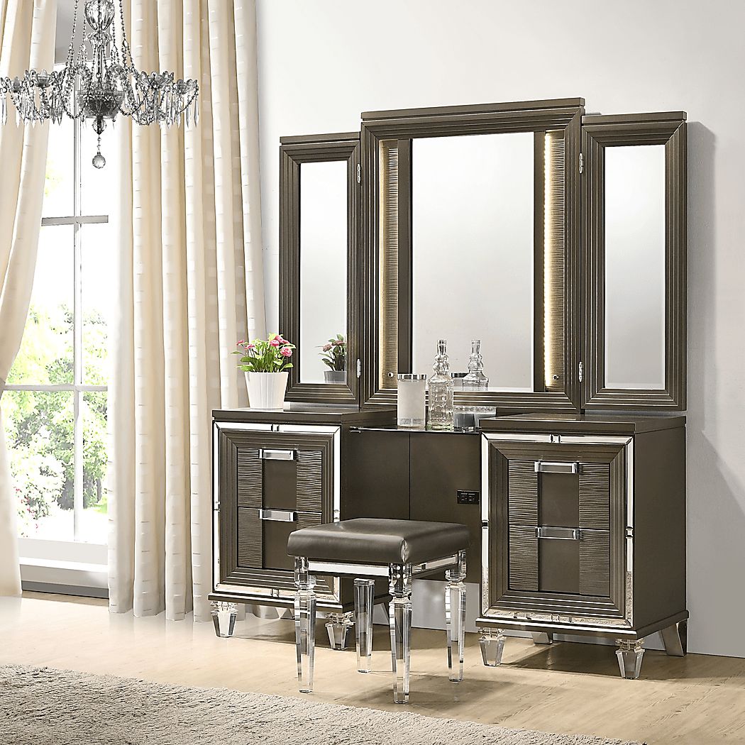 Lemotors Copper Vanity Stool - Thumbnail 2