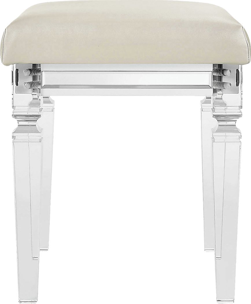Lemotors White Vanity Stool - Thumbnail 4