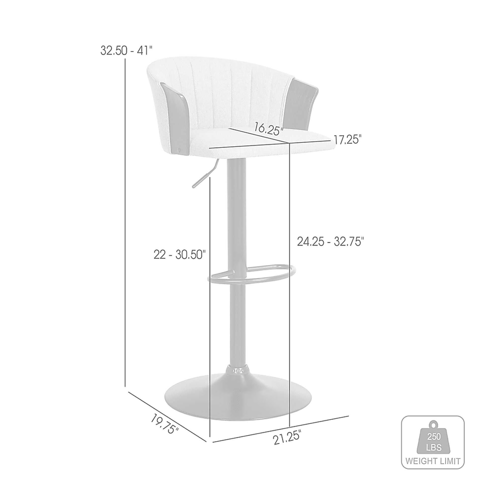 Lemsea Gray Adjustable Barstool - Image 12