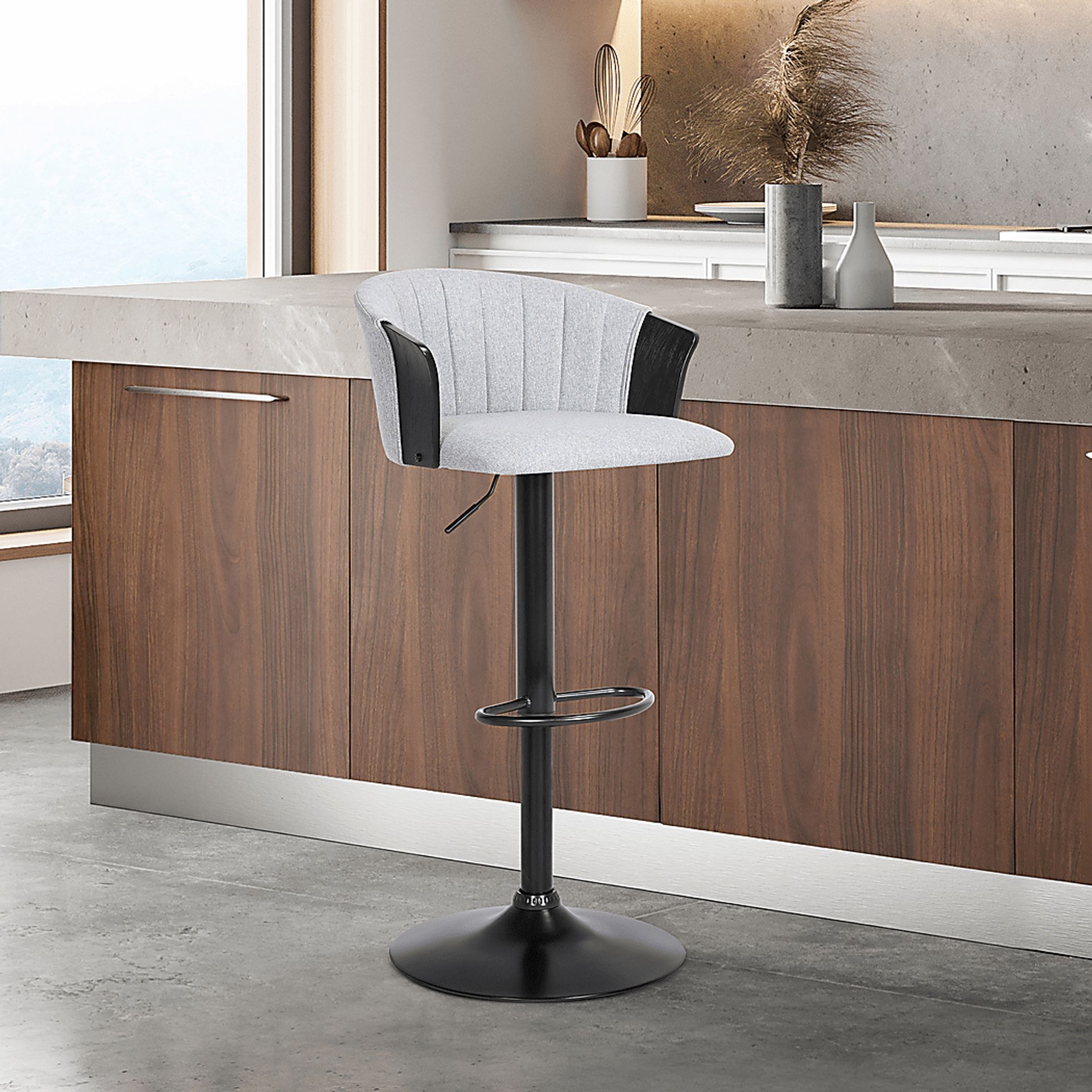 Lemsea Gray Adjustable Barstool - Image 2