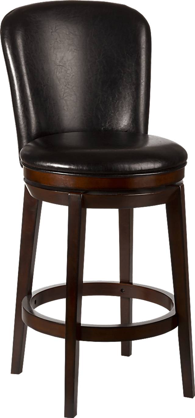 Lenargo Walnut Swivel Counter Height Stool - Thumbnail - Image 1