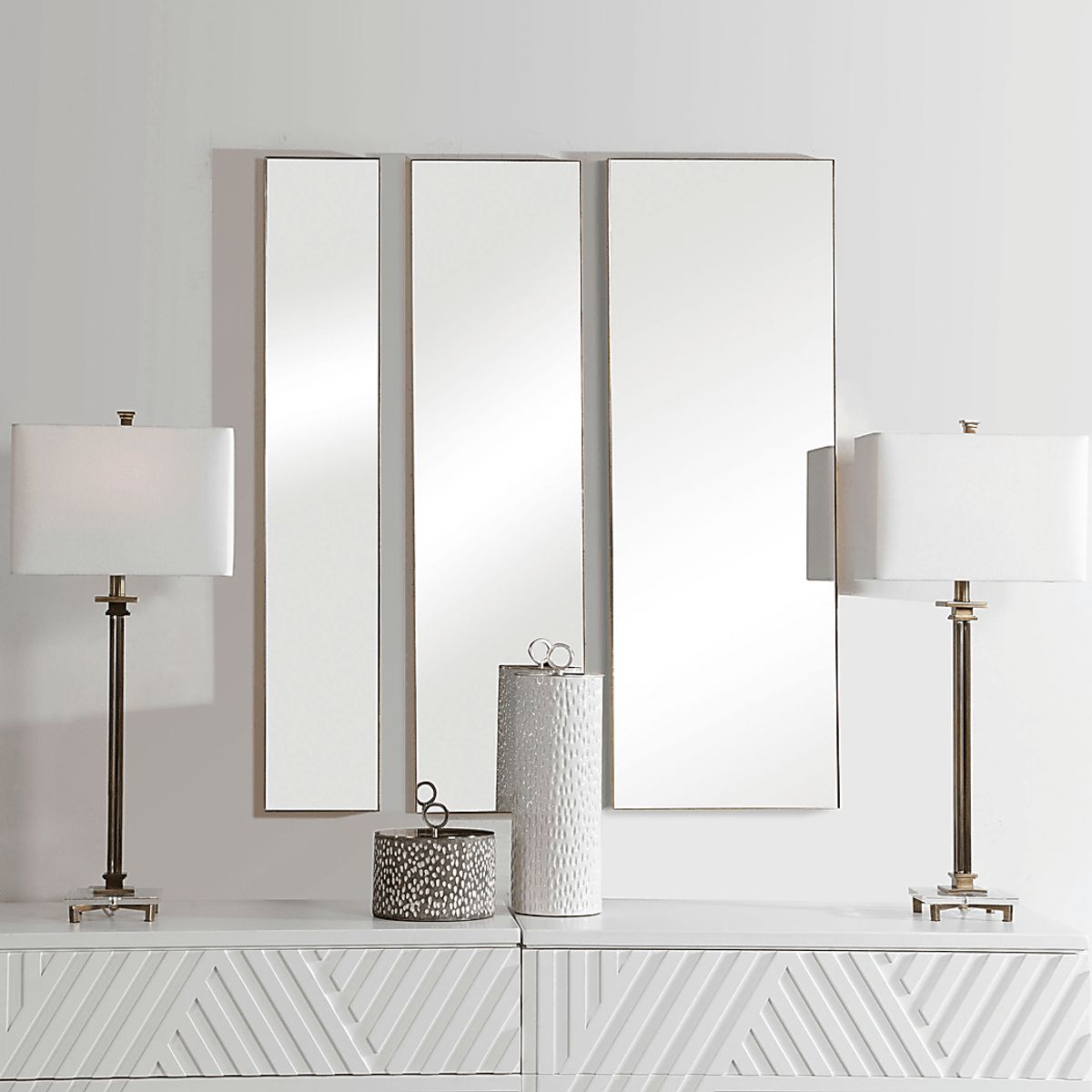 Lenisia Gold Colors,Metal Mirror, Set Of 3 | Rooms to Go
